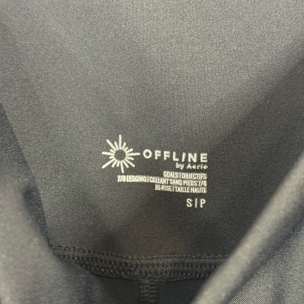 OFFLINE by Aerie Goals Hi-Rise 7/8 Black Leggings Women’s Small Athletic Yoga - Picture 7 of 7